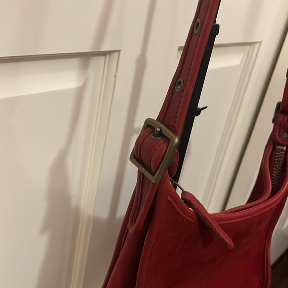 Coach Red Suede Shoulder Bag - Picture 4 of 6